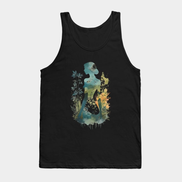 Vintage Nature Muse. Female body. Tank Top by T-Shirt Paradise